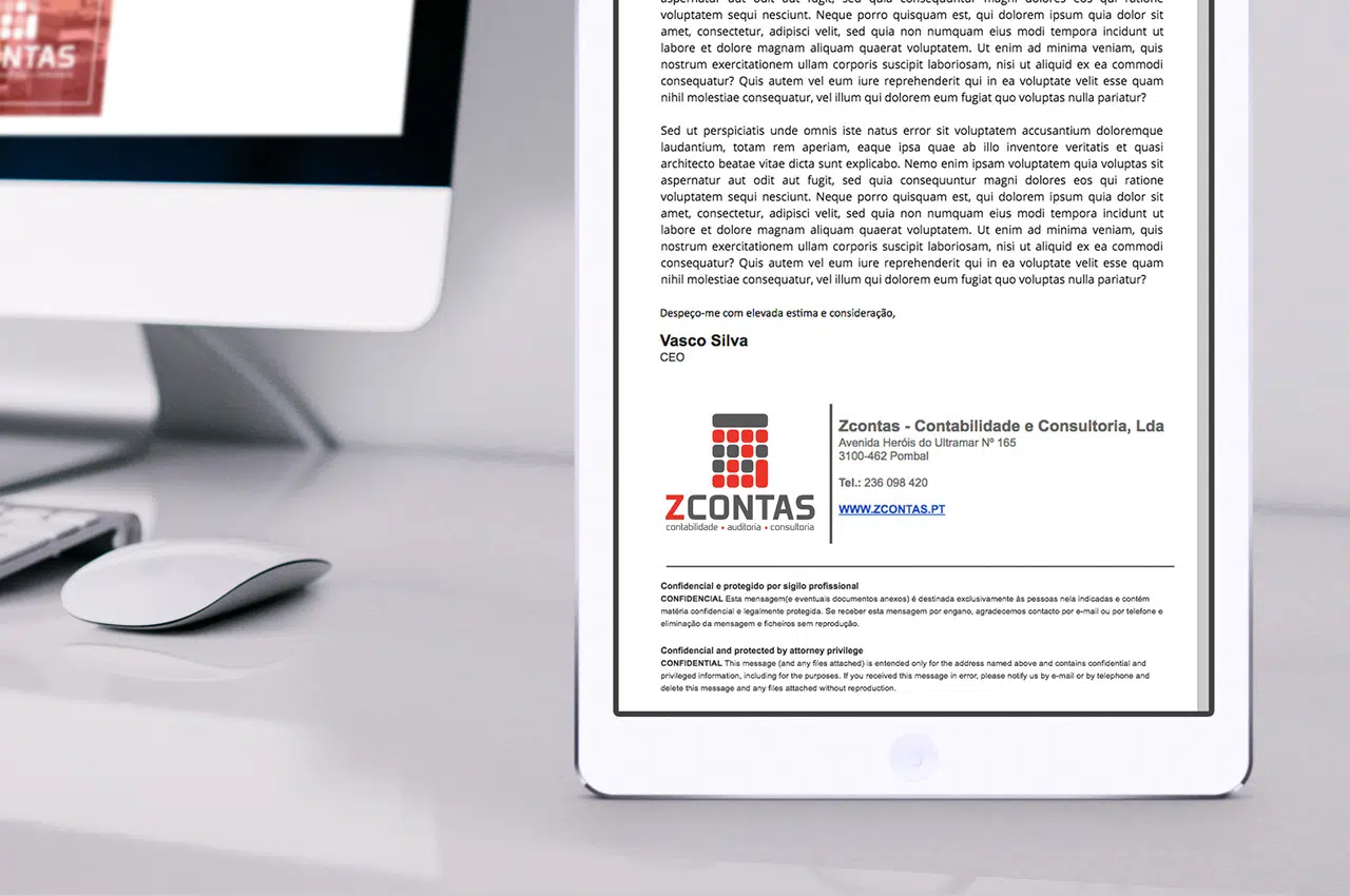 Assinatura de email Zcontas